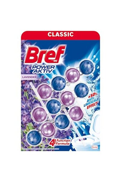 Bref Power Aktiv Toilet Air Freshener Lavender, 3x50 g