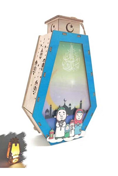 Arma فوانيس رمضان خشبية مضيئة، ارتفاع ٢٥ سم