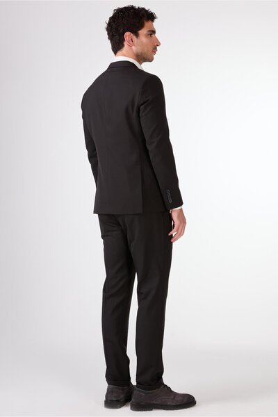 Dufy Black Straight Men's Suit - Slim Fit