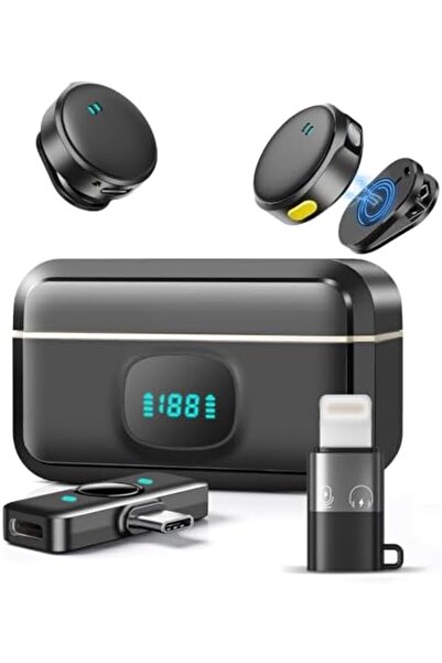 Generic Gicorino Wireless Lavalier Microphone for iPhone/Android, Mini Lapel Mic with Charging Case, Magneti