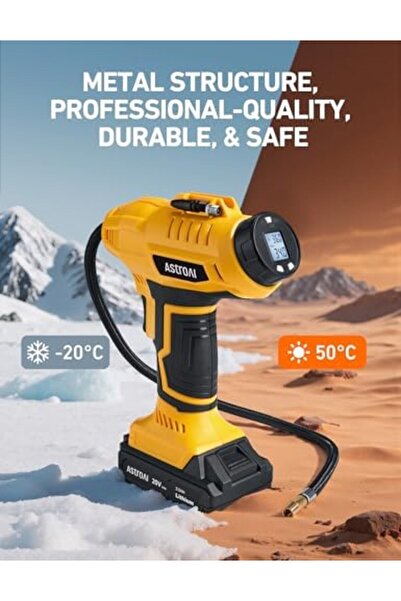 AstroAI Cordless Tyre Inflator Air Compressor, 20V Rechargeable Battery Powered 160PSI Portable Hand