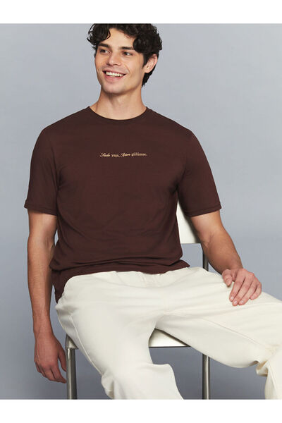 LC Waikiki Rmz Gi̇yi̇m Farkiyla Zero Roba Collar Slogan Printed Combed Cotton...