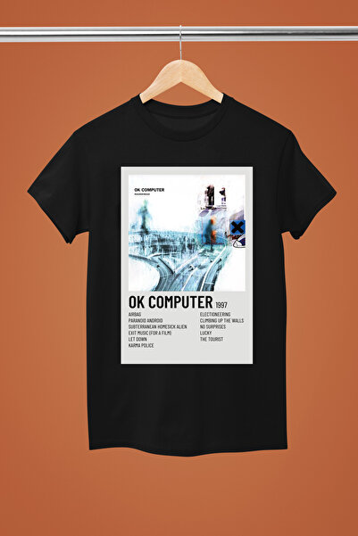 MAGORS تيشيرت روك من القطن بأكمام قصيرة وطبعة RADIOHEAD