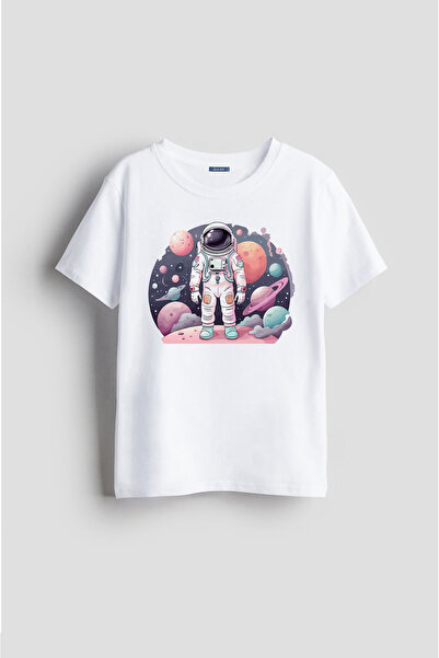 Darkia تي شيرت للأطفال مطبوع عليه رسم نمط جالاكسي كواكب الفضاء لرائد الفضاء ب...