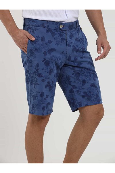 Dufy Saks Men's Slim Fit Floral Patterned Shorts - 107687