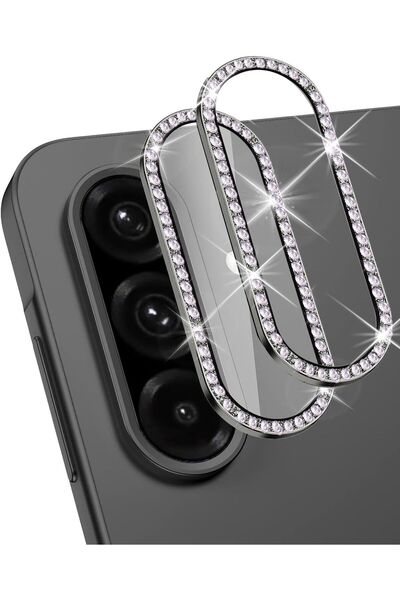 n noppax Samsung Galaxy A36 Taşlı Renkli Lens Doğal Görünüm Işıltılı Etki kam...