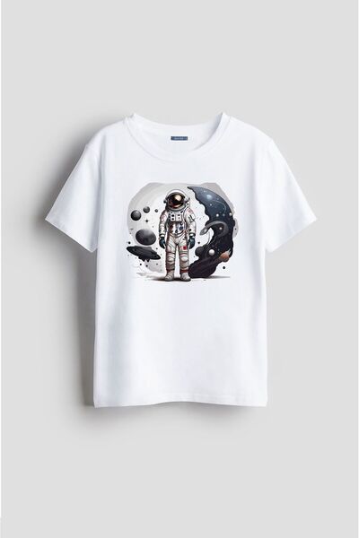 Darkia تي شيرت للأطفال مطبوع عليه رسم نمط جالاكسي كواكب الفضاء لرائد الفضاء ب...