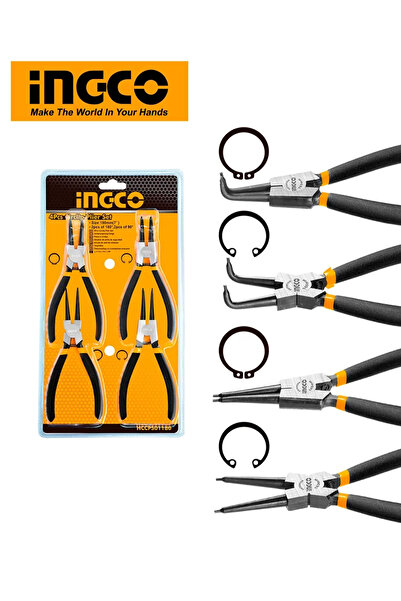 dorf İngco 4 Parça Profesyonel Segman Pense Seti 180mm Tam Set