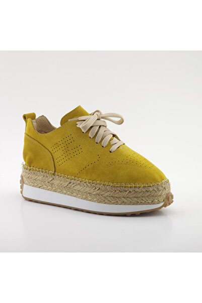 MOLY ESPADRİLLE HARDAL SÜET HAKİKİ DERİ SNEARKER ESPADRİL