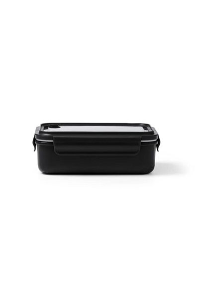 4desire.ro Lunch Box PP, Transparent Lid, Capacity 1.3 Liters, 2 Compartments, Black