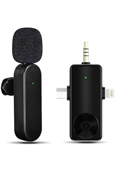 Generic Wireless Lavalier Microphones, 4-in-1 Universal Receiver for Android iPhone iPad Laptop & Camera, US