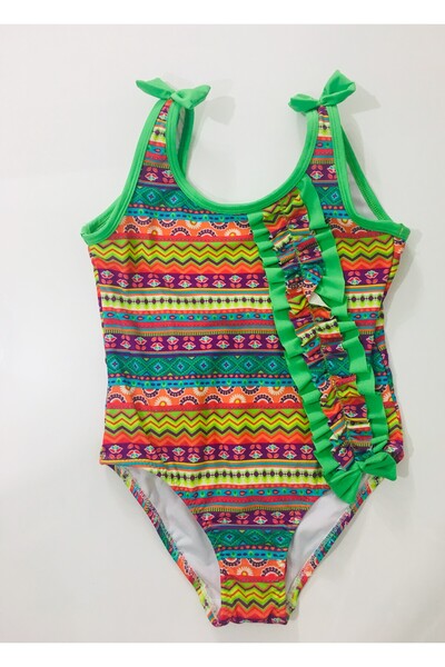 Argento Дитячий купальник з одним рукавом і рюшами