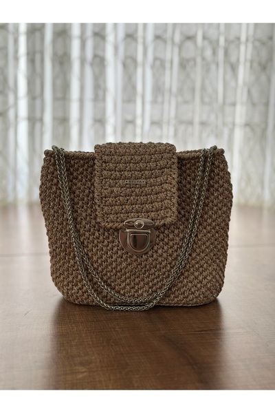 RELYA Women's Beige Glittery Bottom Strap Hand Shoulder Bag Width 25 cm Length 20 cm Depth 10 cm