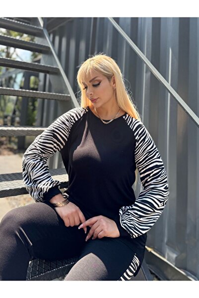 ViolettaXL Women's Large Size Reglan Sleeve Legs Elastic Lycra Viscose Suit