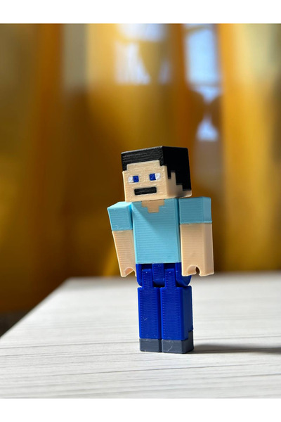 FigürDizayn Minecraft Steve Hareketli Eklemli Figür