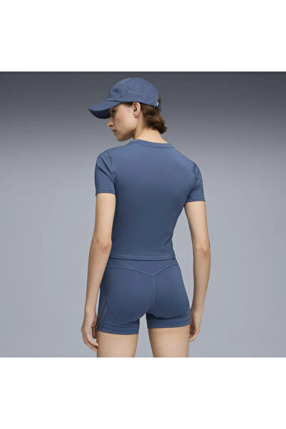 Puma Μπλουζάκι W SHAPE BABY TEE Γυναικείο Crop σε μπλε χρώμα