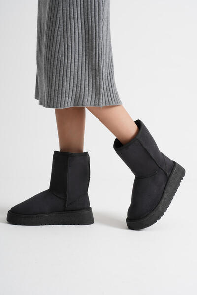 Zerenyus Anisa Premium Women's Black Winter Fur Long Boots
