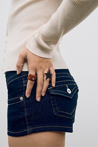 Stradivarius Ayı ve Yıldız 2'li Yüzük Seti