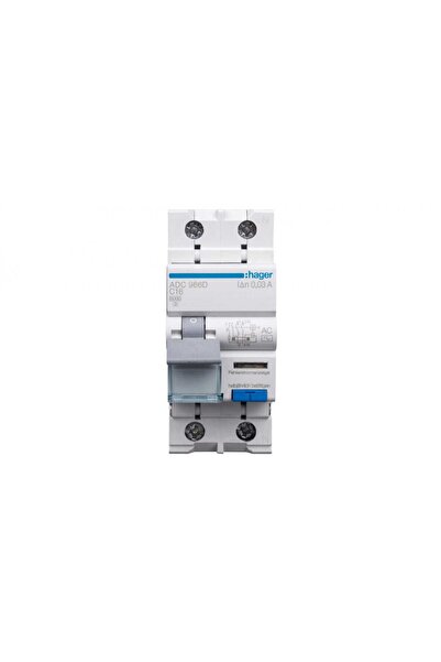 Hager Polo RCBO 2P C16A 0.03A differential circuit breaker Type AC ADC966D