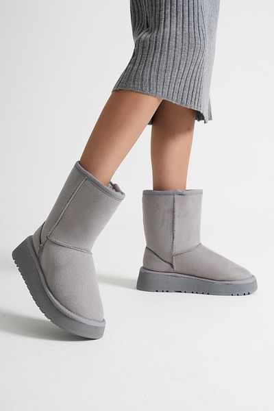 Zerenyus Anisa Premium Women's Gray Winter Fur Long Boots