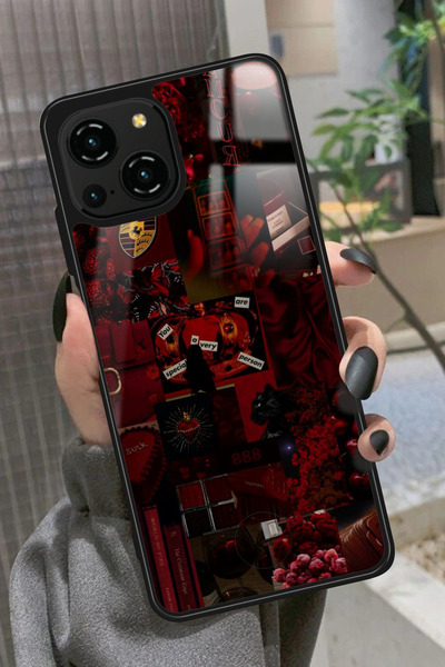 Reeder S23 Pro Max Uyumlu Bordo Poster Tasarımlı Glossy Premium Kılıf