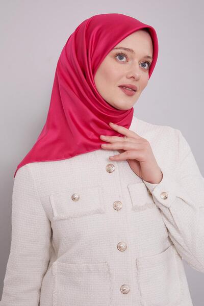 Levidor K.Fuşya Düz Renk Trend Twill Eşarp