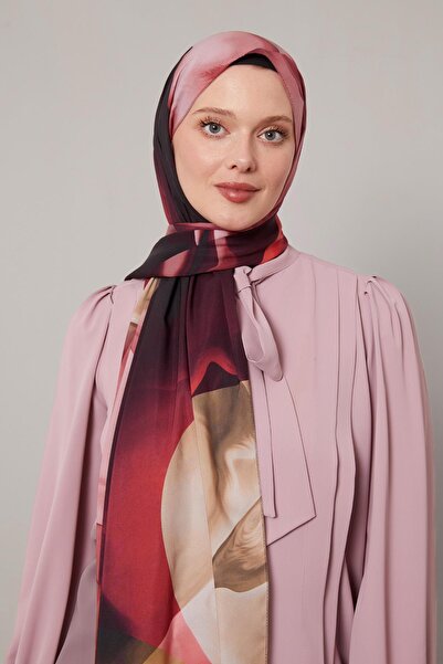 Levidor Kırmızı Soyut Desen Love Şal