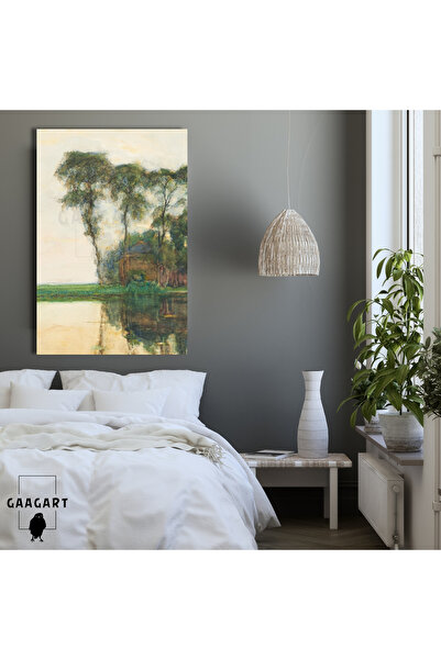 GAAGART Tekli Dikey Kanvas Tablo Ünlü Eserler Piet Mondrian Along The Water