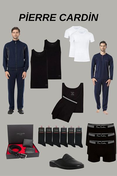 Pierre Cardin Men's Dowry Set Navy Blue Licensed Boxed 18-Piece Groom Set
