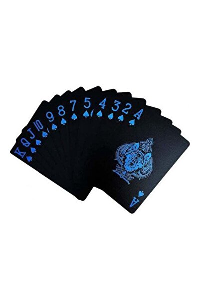 Generic بطاقات لعب بلاستيكية مقاومة للماء باللون الأسود