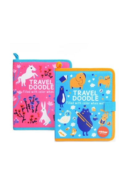 SDX Market Carte de colorat cu stilou cu apă și doodle de călătorie