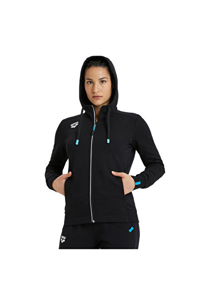 ARENA Team Hooded Jacket Panel Kadın Siyah Günlük Stil Ceket 004895500