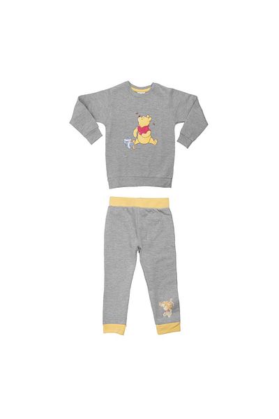 Winnie The Pooh Blue and white maneca lunga si pantaloon set, gri, 62-68 cm, Winnie the Pooh, Disney
