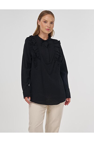 Kayra Fırfır Detaylı Pamuklu Tunik