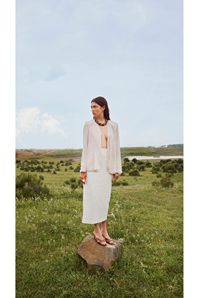 AİLA OFFICIAL ELLA - Yırtmaçlı Kemerli Kalem Etek