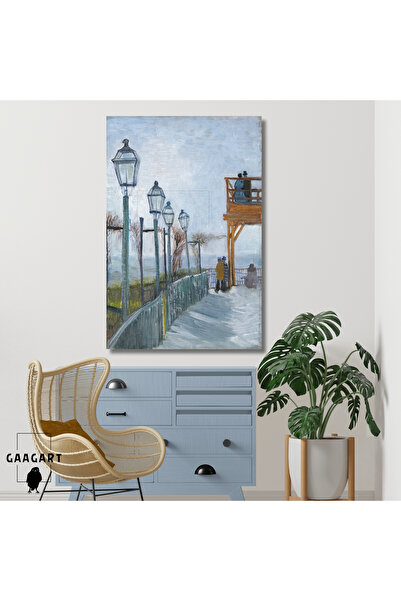GAAGART Tekli Dikey Kanvas Tablo Ünlü Eserler Van Gogh Terrace and Observation