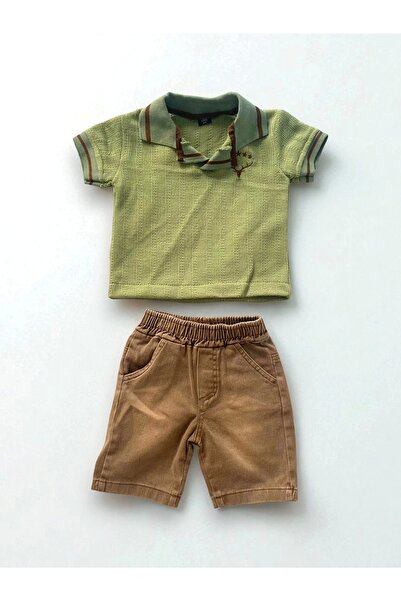 Babyklas Men's Knitwear Deer Head Star Embroidered 2-Piece Set / Green