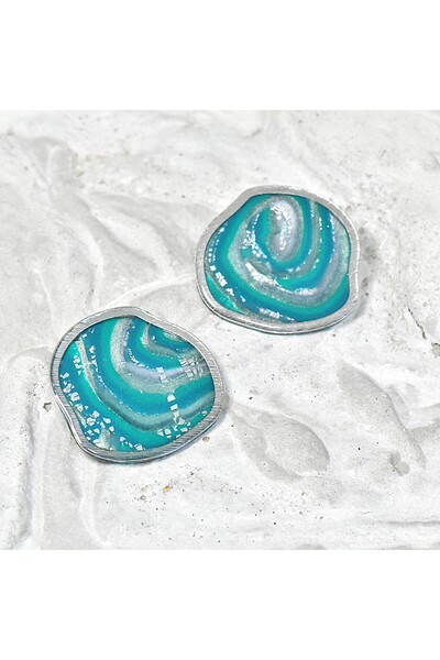 NARRU Handmade earrings, turquoise, silver, Arya 28