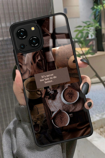 Reeder S23 Pro Max Uyumlu Kahverengi Poster Tasarımlı Glossy Premium Kılıf