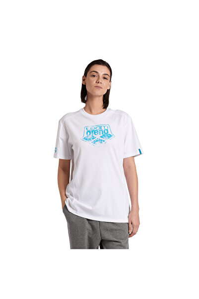ARENA Λογότυπο Βαμβακερό Unisex Λευκό T-Shirt Casual Style 005336101