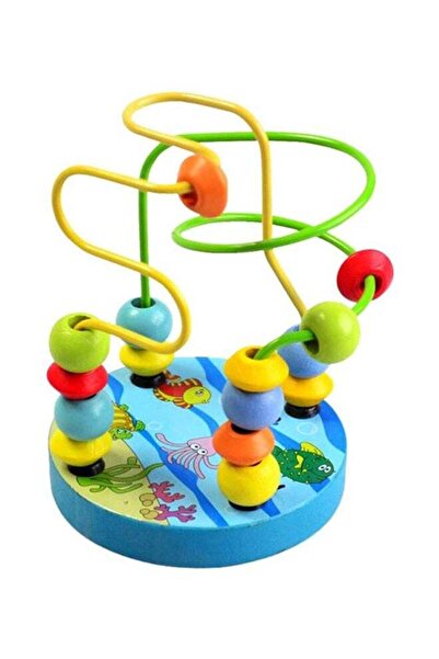 Beauenty ألعاب تعليمية كلاسيكية ملونة خشبية صغيرة تدور حول الخرز والأسلاك