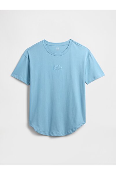 GAP Kadın Mavi Arch Logo T-Shirt