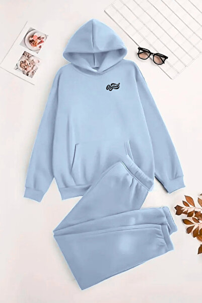 CLAYES Unisex Σετ Φούτερ με κουκούλα BabyBlue MINI ORIGINAL Τυπωμένο- Χειμερινό ύφασμα με ανάλαφρο χρώμα