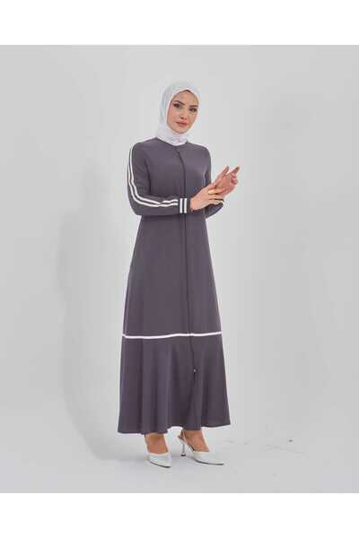 Ala Ferace Sports Piping Model Medina Silk Fabric Anthracite Ferace