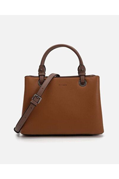 Arkaan شنطة نسائية من الجلد بلون بني