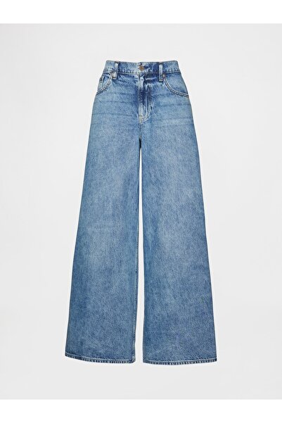 GAP Kadın Mavi Düşük Bel Extra Baggy Jean Pantolon