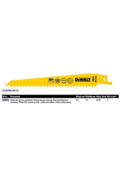 Dewalt LAMĂ DE FIERĂSTRĂU SCHIMB 152x4.2mm S611VF LEMN CU CUIE, PVC /5buc.