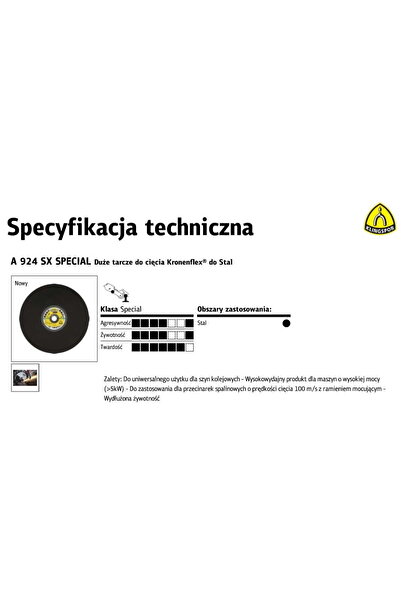 shumee Disc de tăiere metalic KLINGSPOR 350mm x 4.0mm x 25.4mm A924SX Special...