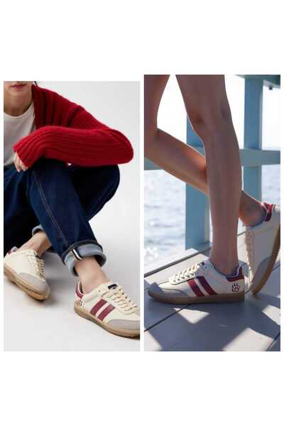 BS BEYAZ SHOES Unisex Side Stripe Lace-Up Walking Sneakers