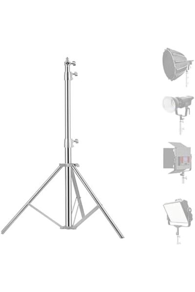 PADOM حامل إضاءة تصوير من الفولاذ المقاوم للصدأ بطول 9.2 قدم/2.8 متر مع محول ...